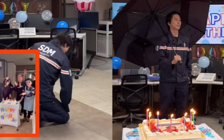 山下智久喜迎39歲生日　見劇組驚喜送蛋糕竟腿軟跪地