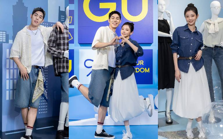 「詹詹」自喜在GU活動正式出道？詹子萱穿上泡泡裙甜度拉到最滿，詹懷雲休閒短褲、鄰家大男孩氣質在線