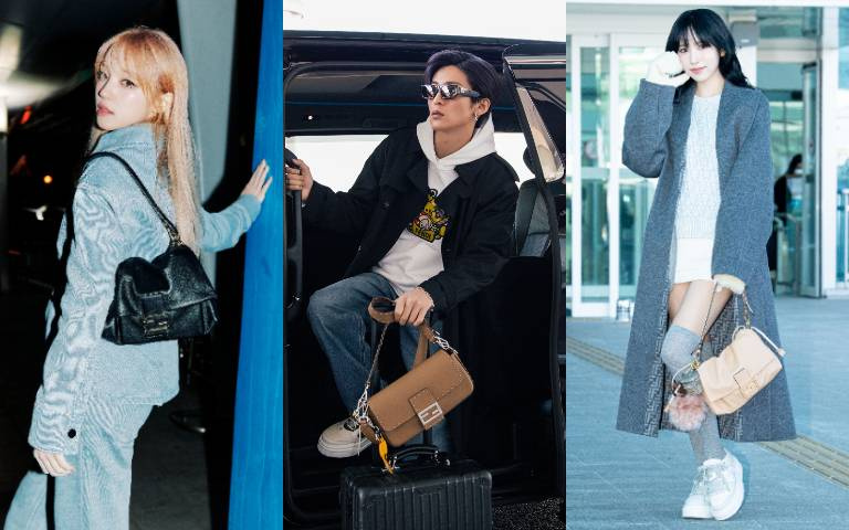 宋慧喬、宋雨琦、目黑蓮、Mina出發米蘭看秀,機場穿搭太時髦!FENDI Mamma Baguette成最大亮點