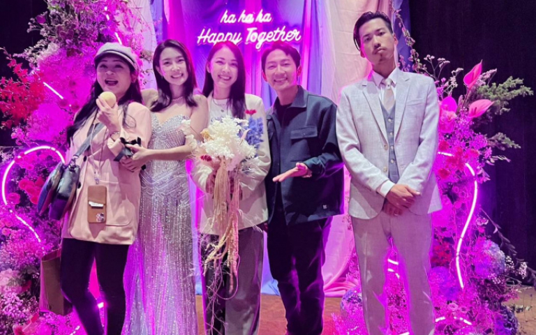 林玟誼接李亦捷捧花被湊對　王彩樺拉陳漢典喊：天作之合！