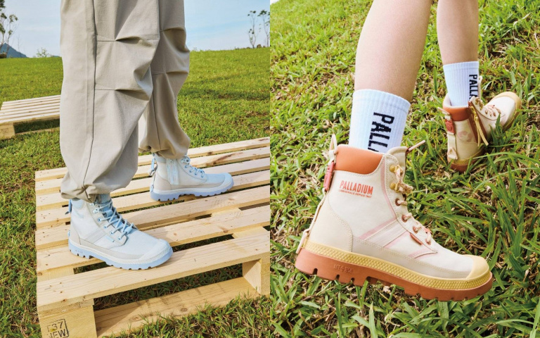 想找可愛色的雨鞋？PALLADIUM奶茶色防水靴、粉藍色防水靴不可能會有女生不喜歡吧！