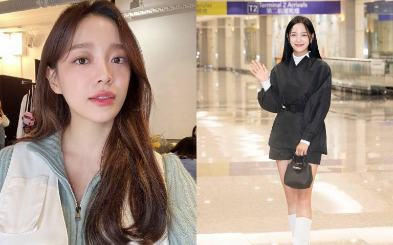 金世正到台北了！身穿《社內相親》款千金服入關，長直髮搭配長靴短褲，身材比例好到爆炸！