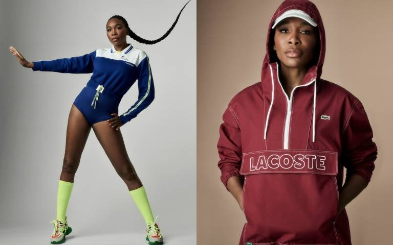 網球大滿貫選手⼤威廉絲Venus Williams帶動時髦運動風,成為LACOSTE新進全球品牌⼤使!