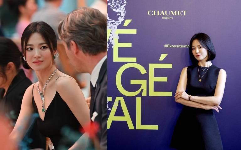 不老女神宋慧喬深V裸胸簡直美呆!佩戴頂級珠寶帶你逛巴黎CHAUMET藝術展與高級珠寶展!