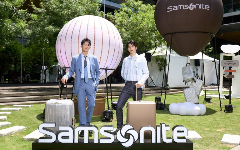 林柏宏、徐碩廷雙帥現身Samsonite無畏前行主題公園!喊話粉絲一起來拍照打卡拿禮物!