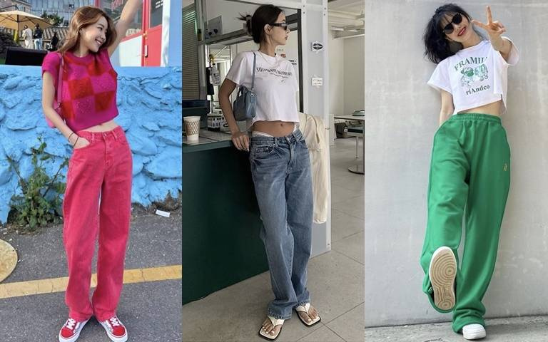 「寬褲穿搭」也能顯高又顯瘦!原來今年春夏韓妞都流行這樣穿寬褲!