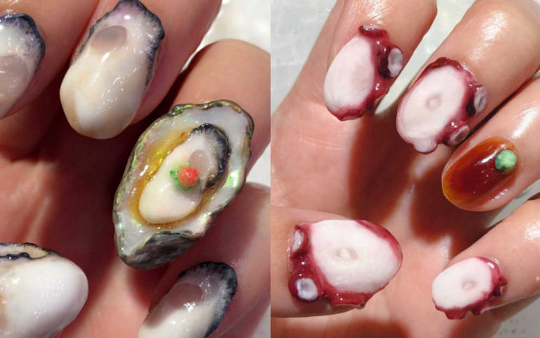 超獵奇「海鮮美甲」!肥美章魚自帶醬油+哇沙米 再加碼「噴汁大牡蠣」