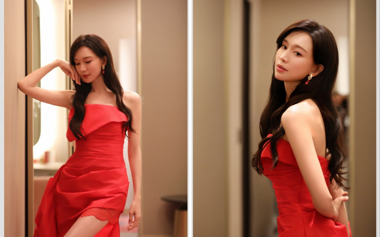 林志玲IG曬紅裙辣照！51歲「逆天鉛筆腿＋發光美肌」網全看傻