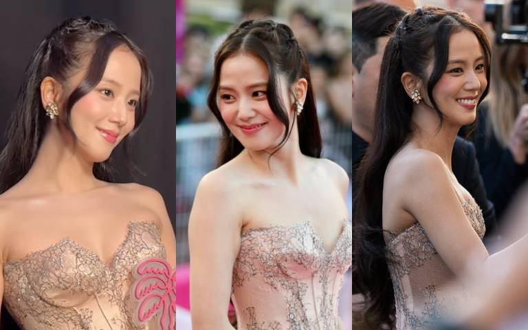 JISOO 金智秀「人間迪奧」降臨法國！紅毯同款「蜜糖裸粉」水光唇色公開引爆粉絲搶購潮