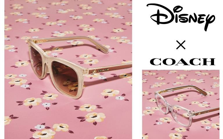 DISNEY x COACH 聯名推出光學眼鏡、太陽眼鏡系列！鏡腿處是亮點，超可愛米奇圖案加上時髦粉彩色元素，通通想包色！