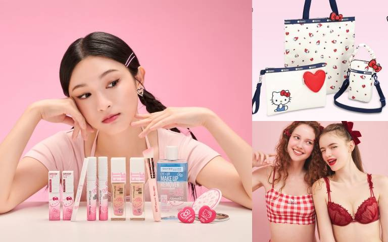 Hello Kitty 衝爆今年！Mayblline媚比琳、美胸內衣、LeSportsac 三大聯名全攻略：最可愛、最想買都在這！