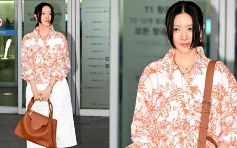 仁川機場捕獲『氧氣美女』李英愛本人！公主切髮型搭今年最流行的熱帶花卉珊瑚橘休閒風外套，看起來太逆齡！