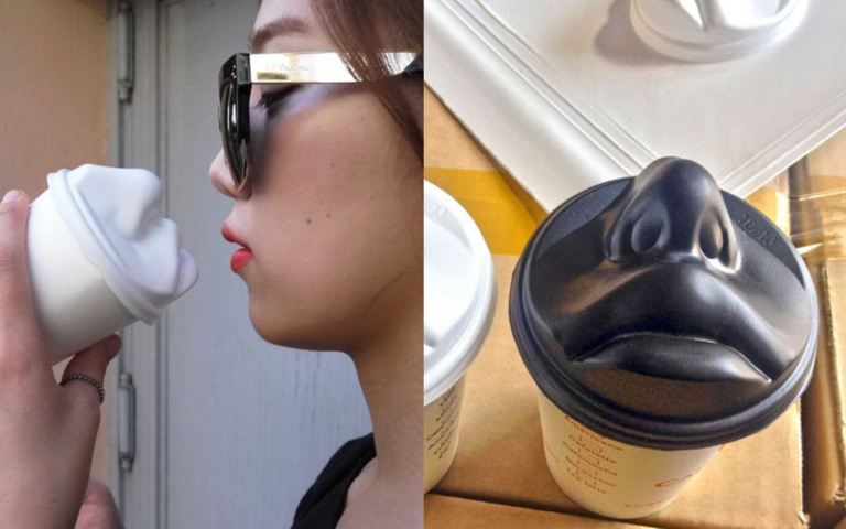 單身狗必備小物!超害羞「立體接吻杯蓋」爆笑登場,想放閃靠自己也OK!