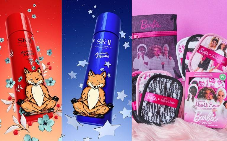 太可愛太犯規!SK-II x MAISON KITSUNÉ推出聯名限量版青春露、MakeUp Eraser X Barbie 推出限量『夢幻芭比七件組』!
