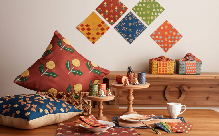 家居品牌融入5款台灣在地印花，打造春節實用好物！抱枕、餐墊等全都有！
