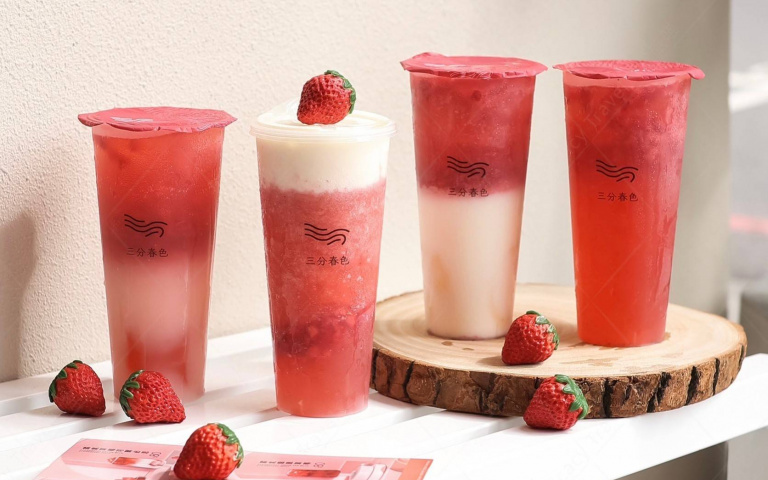 手搖飲品推4款新飲品！草莓拿鐵布蕾、海鹽芝士，草莓控喝起來囉！