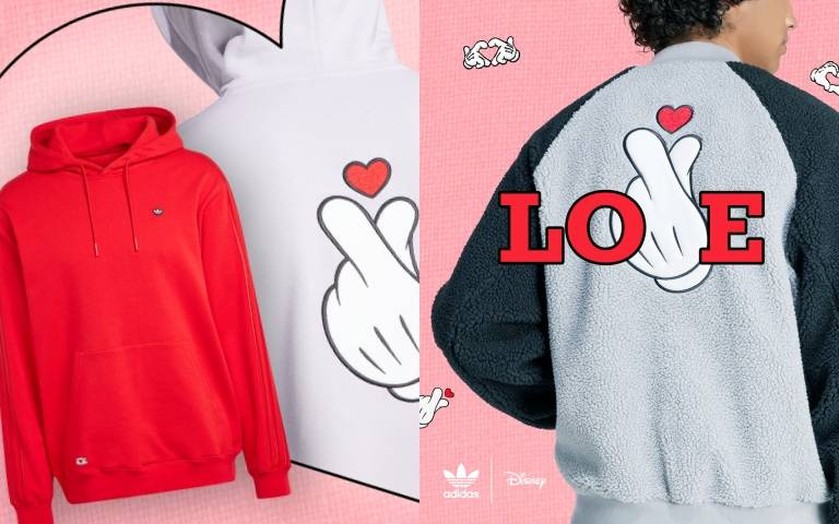 adidas Originals教妳用「米奇愛心手勢」向對方示愛！情人節必須跟男友一起穿上高調放閃！