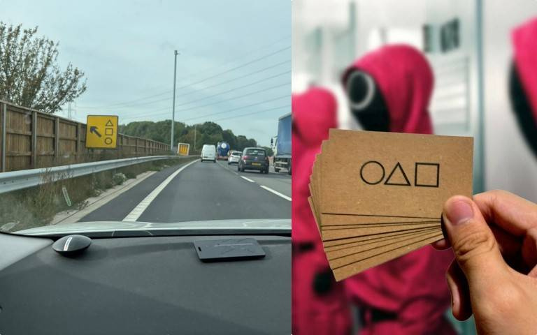 英國公路上出現魷魚遊戲標示?警方和民眾一驚?真實版上演?
