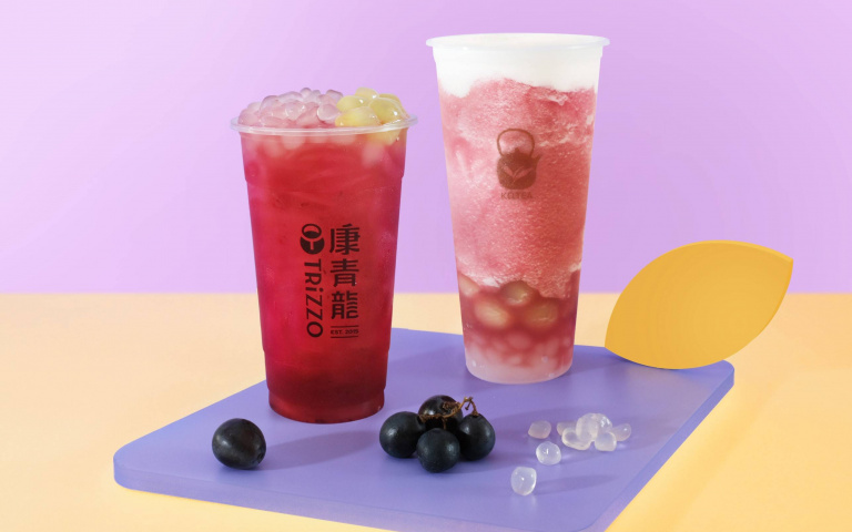 吃得到果肉!康青龍絕美漸層飲品登場,葡萄、寒天晶球堆疊多層次口感!