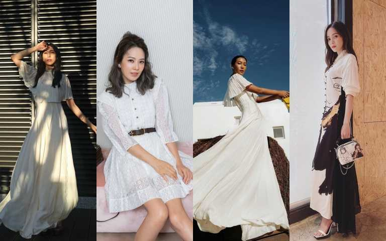 每個女生衣櫃都該有件「小白洋」!Melody、楊謹華、潮人莫莉、侯佩岑通通都穿上白色洋裝耍仙氣