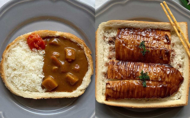 超狂「吐司創意料理」上桌啦!麵包屑當白飯、法國麵包當鰻魚 你捨得吃掉它嗎?
