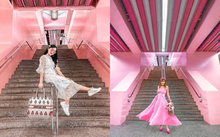 「BLACKPINK」也來打卡!亞洲唯一「粉色地鐵站」少女心大爆發,連扶手都超好拍!