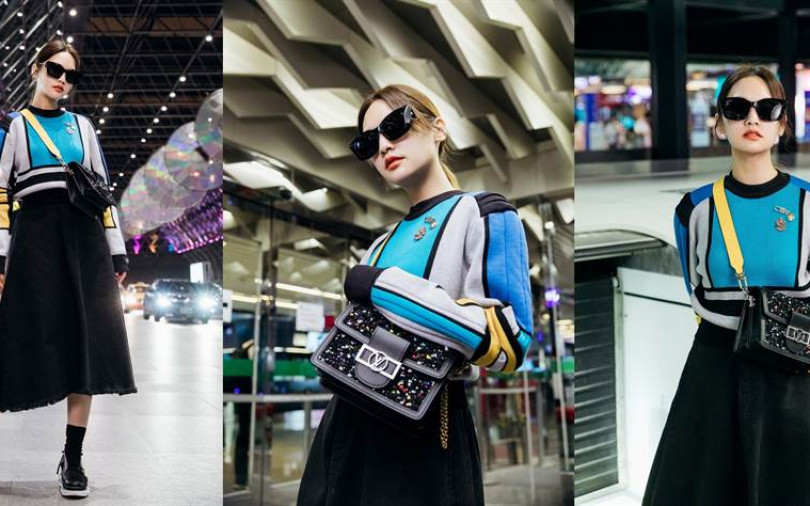 楊丞琳新婚人妻放閃自備墨鏡！個性行頭機場時尚也太酷！