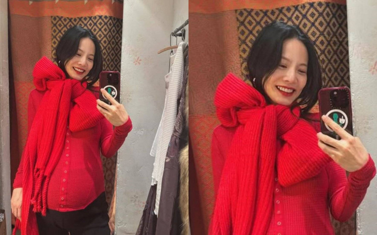 曾之喬聖誕節突曬「紅通通孕肚照」!整個人看起來氣色超好超漂亮!
