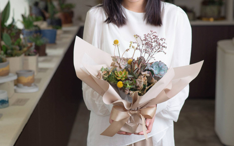 不只是花束！「有肉SUCCULAND」母親節限量禮物，花束結合盆栽雙重感動！