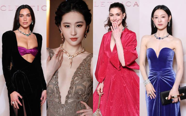 劉亦菲、金智媛深V性感禮服同場比美！安海瑟薇戴上寶格麗頂級彩寶、直接封神