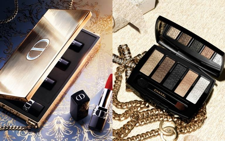 2023聖誕彩妝搶先看！香奈兒亮片刺繡五色眼影、迪奧藍星唇膏金燦手拿包…全是美到讓人想哭的限量item！
