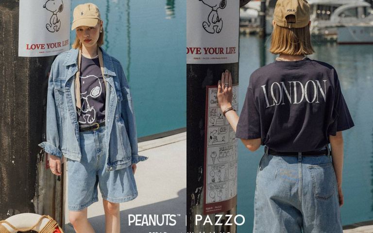 PAZZO X SNOOPY！格短版印花、城市主題TEE，打造時髦早春穿搭！
