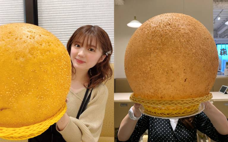 這也能叫食物?超浮誇「巨無霸芝麻球」長達30公分,「如何下肚」考驗人類智商!