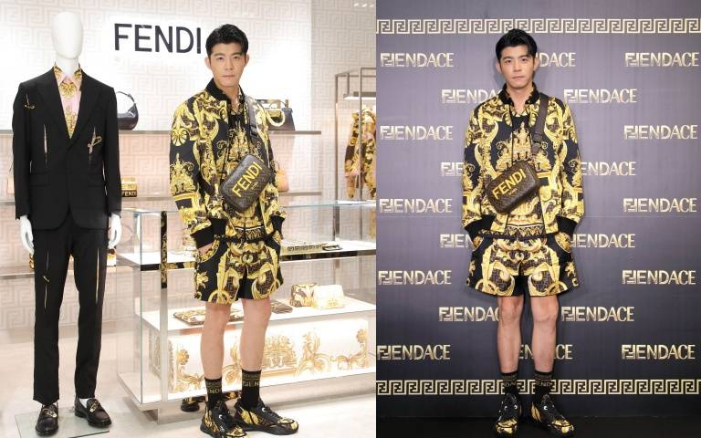 黃柏傑全身穿得超狂!身穿最新FENDI與VERSACE合作系列Fendace現身台中!
