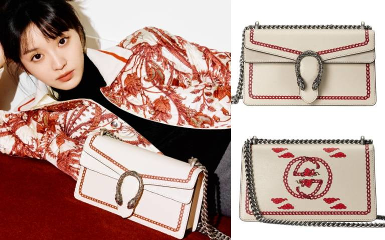 全智賢、林志玲、孫芸芸最愛的GUCCI「酒神包」也穿上龍年限定新衣！簡約白底搭紅色龍形符碼意外地超時髦！