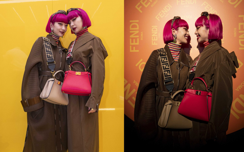 日本最潮雙胞胎姊妹花-AMIAYA一頭桃色短髮搭上時髦小包搶盡歐美時尚版面！！