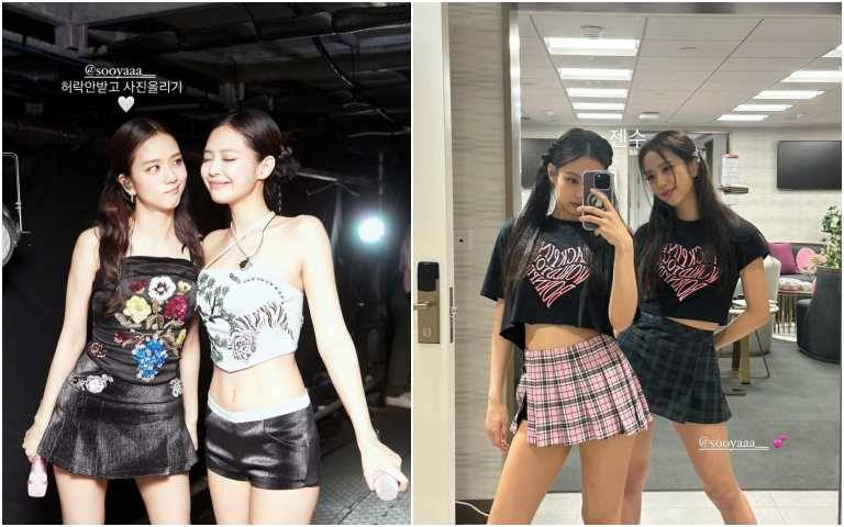 Jisoo和Jennie合體根本無敵I人!jisoo連拍ig照都會害羞,Jennie常常怕到躲在後面!