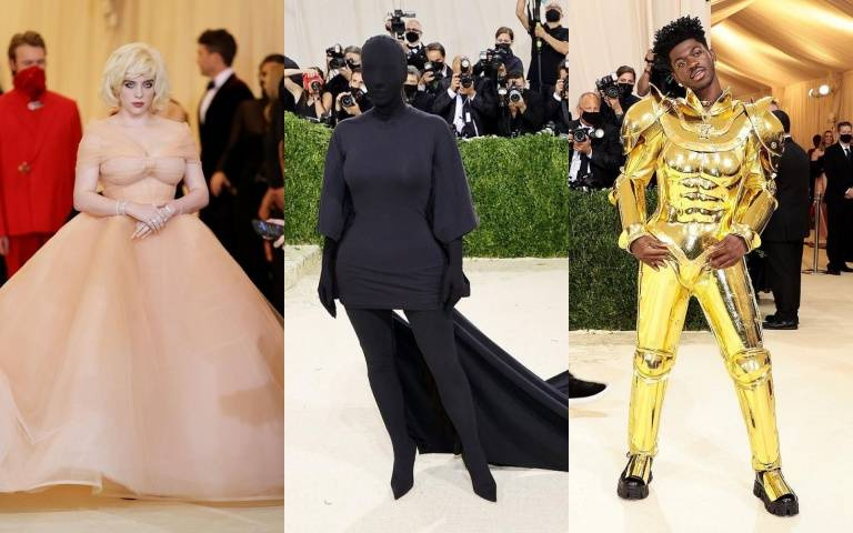 不愧是最浮誇的紅毯！金・卡戴珊蒙面扮無臉男、怪奇比莉夢幻粉色澎裙現身「時尚奧斯卡」Met Gala 2021