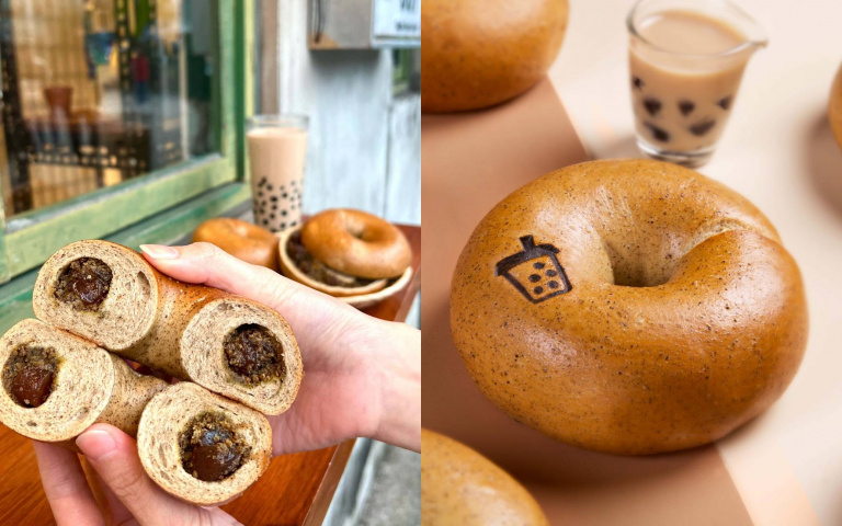 貝果也可以三分糖?!好丘《黑糖珍奶貝果》奶茶奶酥加Q彈珍珠,一口咬下散發濃郁香氣!