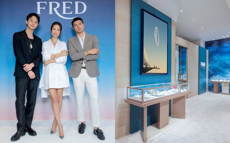 林心如、鳳小岳、張軒睿為FRED Diamond Towers精品店開幕同站台!三人都對身上的珠寶作品愛不釋手!