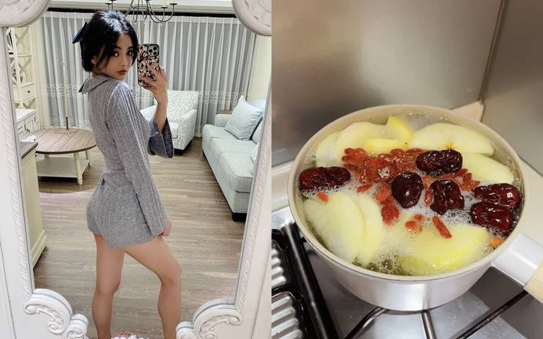 「名媛版大S」夏黃廉盈美腿纖腰養成術!原來是直接把「這個」拿來當水喝!