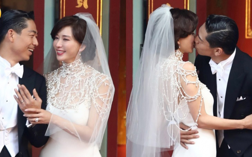 浪漫奢華的珍珠披肩　志玲姐姐台南大婚白紗原來是這牌！