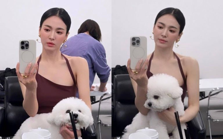 宋慧喬44歲最新狀態美翻！一組對鏡自拍照引全網暴動：這直角肩與天鵝頸是真實存在的嗎？