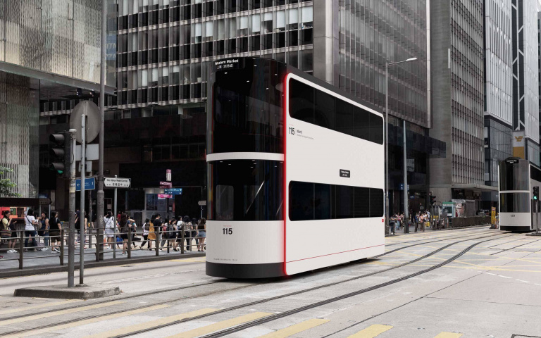 叮叮車變身簡約流暢線條 車廂還能減少社交接觸!香港設計感十足的「Island」概念電車