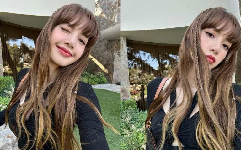 Lisa最新髮色出爐！超長髮搭配亞麻挑染金、辮子頭，根本是高級時髦感的染法！