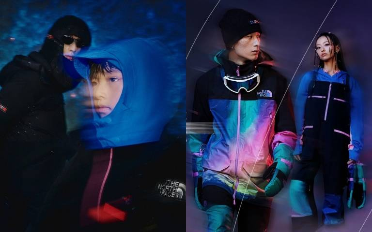 The North Face x CLOT 2024全新聯名系列有極光色系的超時髦雪衣！還有潮味十足的滑雪吊帶褲穿起來也太好看了吧！