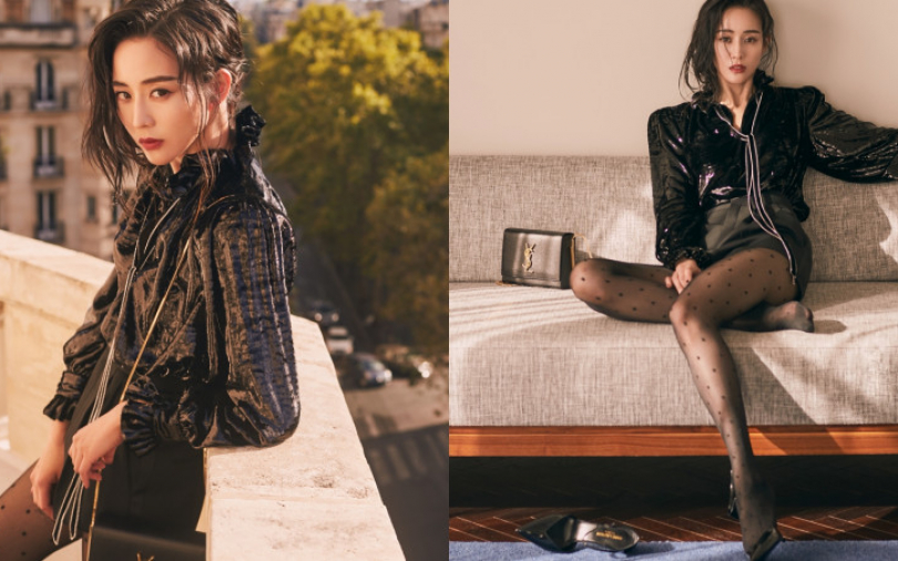 張鈞甯不管愛不愛邱澤！巴黎街拍換上聖羅蘭　黑絲造型性感程度破表