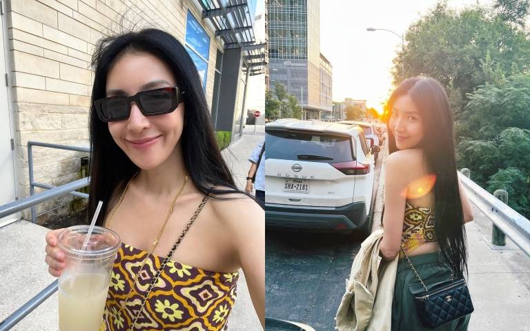 楊謹華陪老公到德州休長假卻遇熱浪50度！IG曬露肩亮顏照，網友大讚超性感！