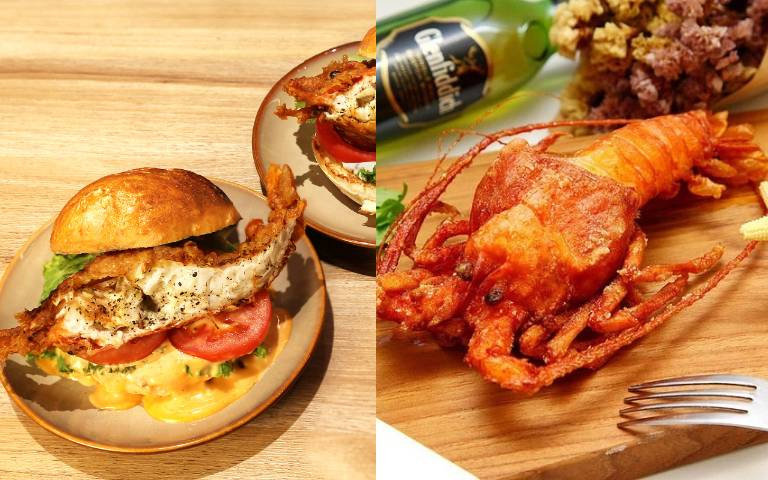 吃得到整隻龍蝦！Blue Fish Bar「黑潮軟殼龍蝦堡」整尾龍蝦搭配秘製醬汁，超澎湃！