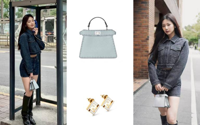 周子瑜台北街拍、腿長直接開外掛！丹寧造型俐落時髦，吸睛FENDI包、耳環都想打包